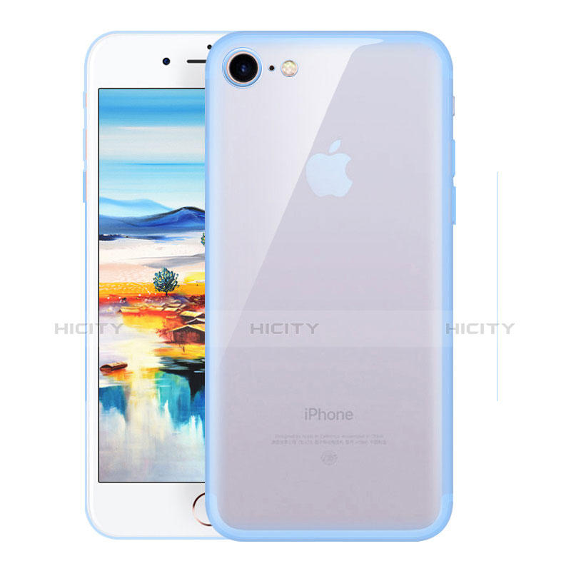 Cover Silicone Trasparente Ultra Sottile Morbida H01 per Apple iPhone 8 Cielo Blu