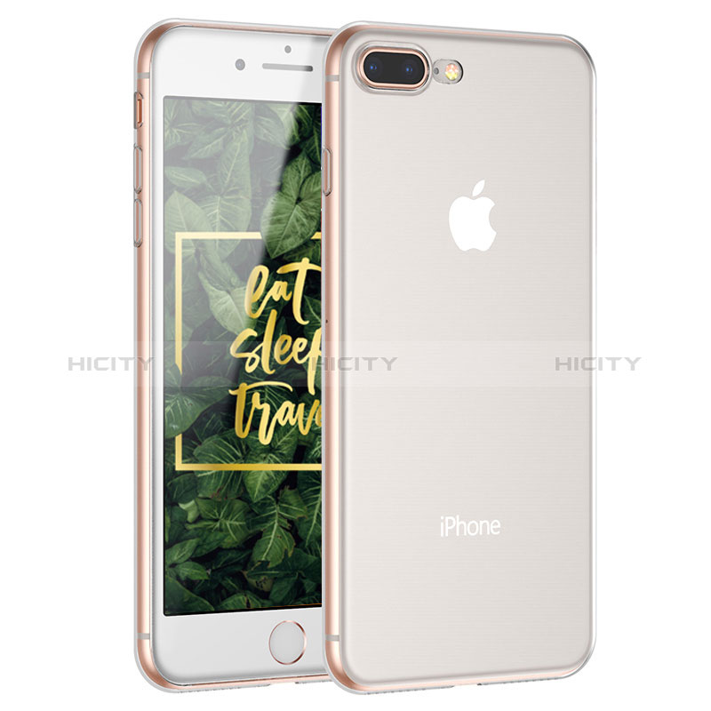 Cover Silicone Trasparente Ultra Sottile Morbida H01 per Apple iPhone 8 Plus Chiaro