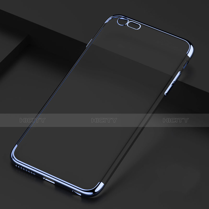 Cover Silicone Trasparente Ultra Sottile Morbida H02 per Apple iPhone 6S Plus Blu