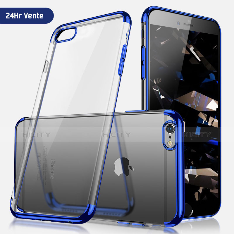 Cover Silicone Trasparente Ultra Sottile Morbida H03 per Apple iPhone 6 Plus Blu