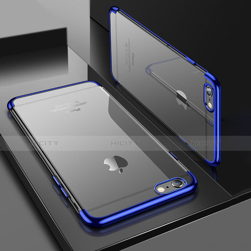 Cover Silicone Trasparente Ultra Sottile Morbida H03 per Apple iPhone 6 Plus Blu