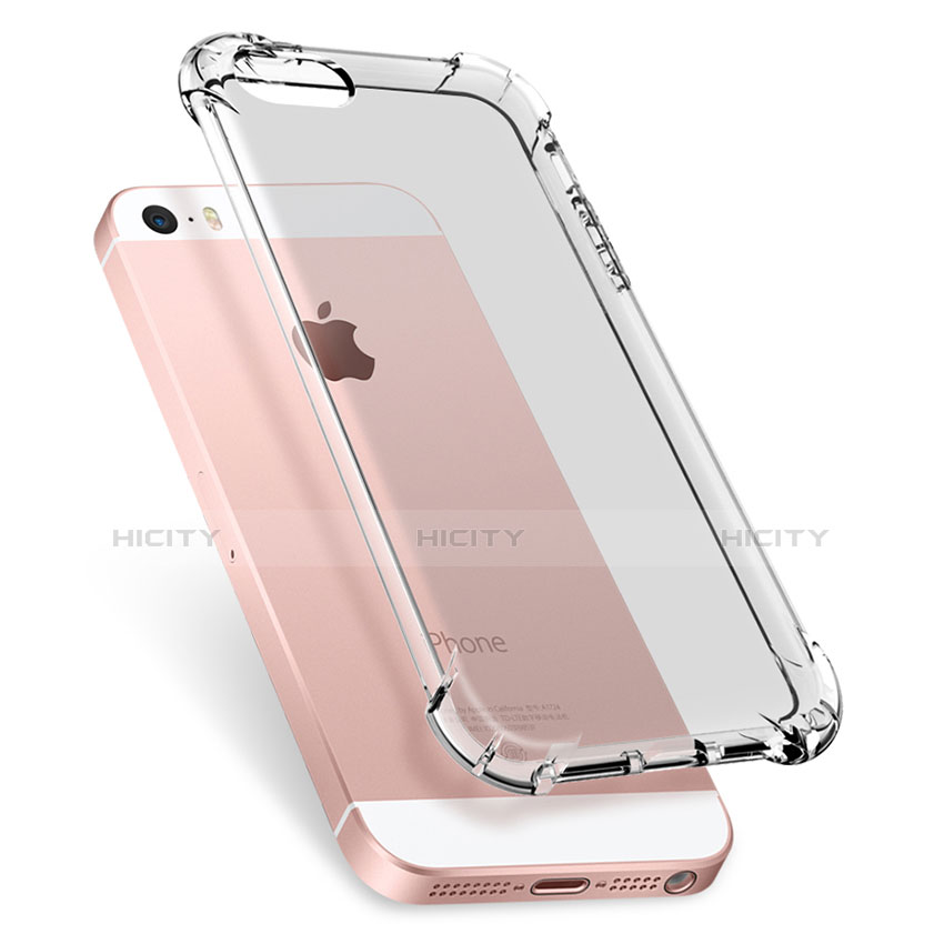 Cover Silicone Trasparente Ultra Sottile Morbida H04 per Apple iPhone 5 Chiaro