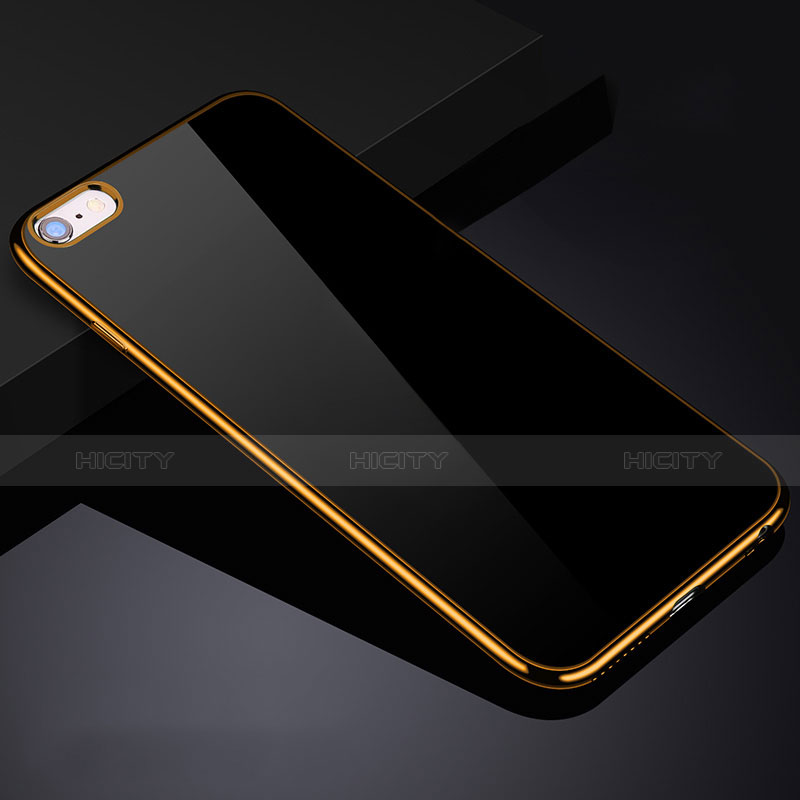 Cover Silicone Trasparente Ultra Sottile Morbida H04 per Apple iPhone 6 Plus Oro