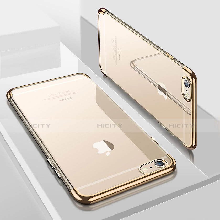 Cover Silicone Trasparente Ultra Sottile Morbida H04 per Apple iPhone 8 Oro