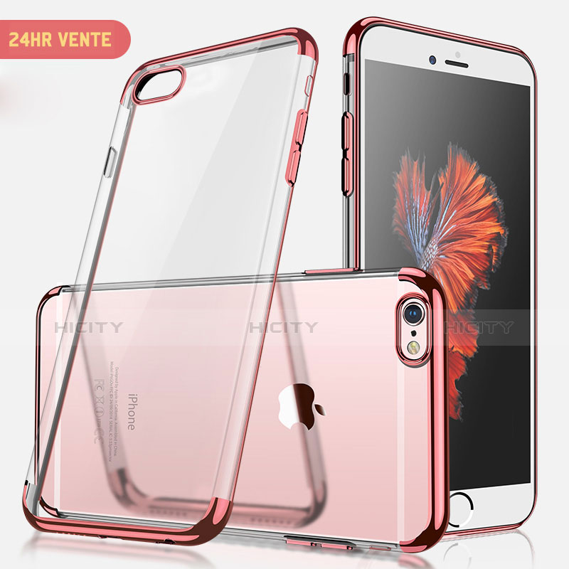 Cover Silicone Trasparente Ultra Sottile Morbida H04 per Apple iPhone 8 Oro Rosa