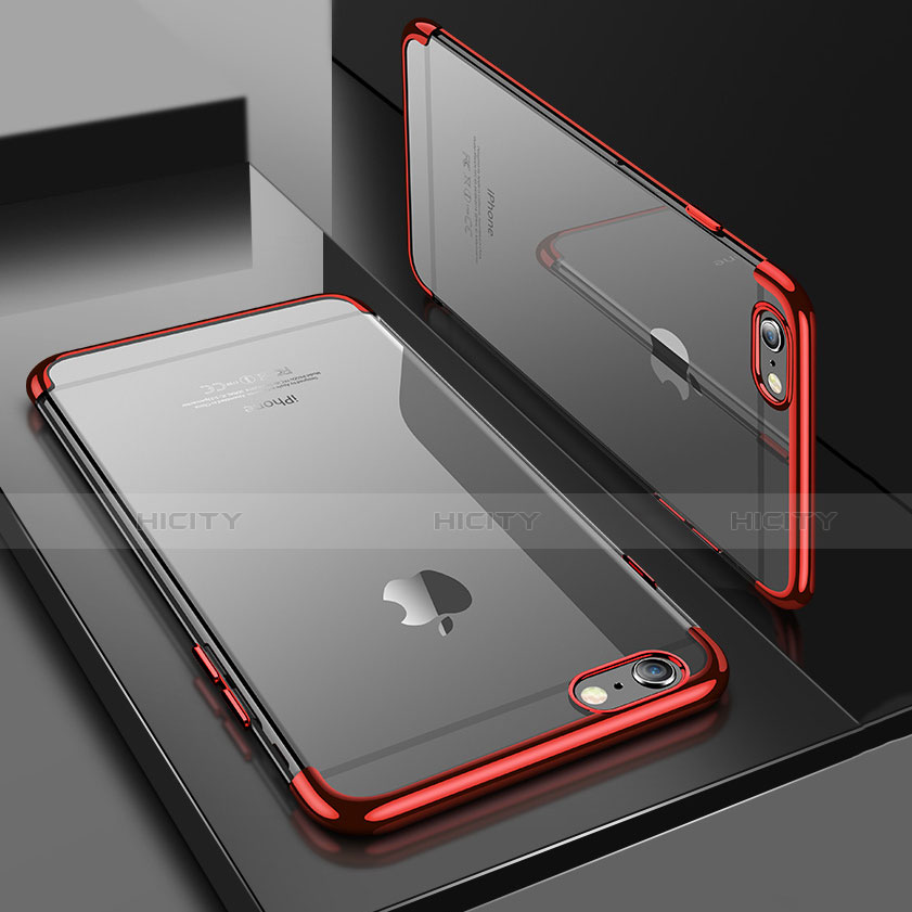 Cover Silicone Trasparente Ultra Sottile Morbida H04 per Apple iPhone SE (2020) Rosso