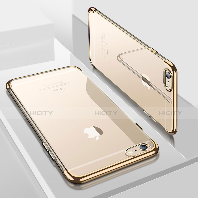 Cover Silicone Trasparente Ultra Sottile Morbida H04 per Apple iPhone SE3 2022 Oro