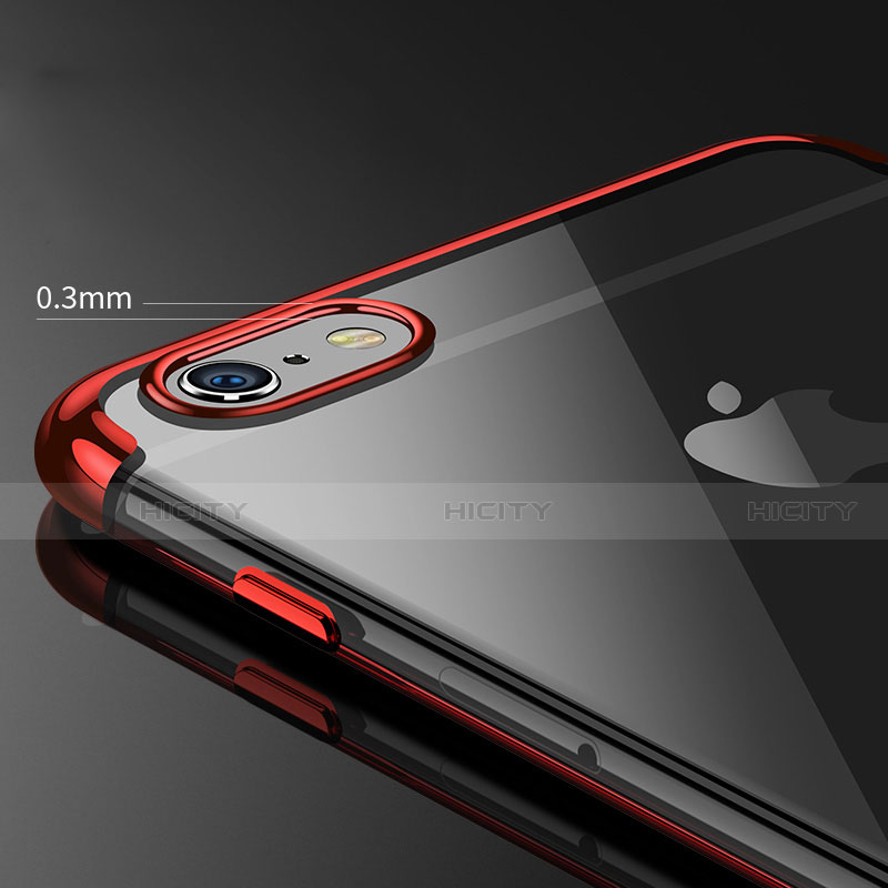 Cover Silicone Trasparente Ultra Sottile Morbida H04 per Apple iPhone SE3 2022 Rosso