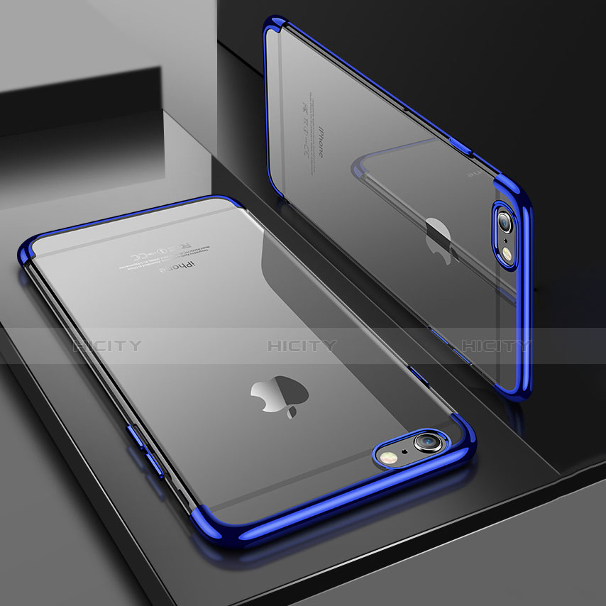 Cover Silicone Trasparente Ultra Sottile Morbida H05 per Apple iPhone 6S Blu