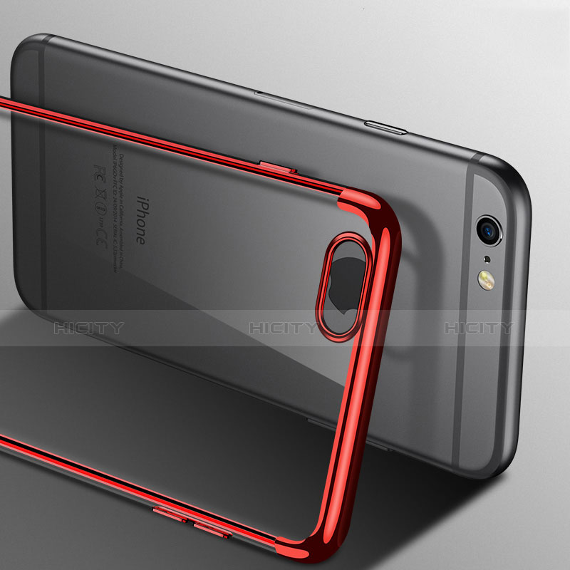 Cover Silicone Trasparente Ultra Sottile Morbida H05 per Apple iPhone 6S Rosso