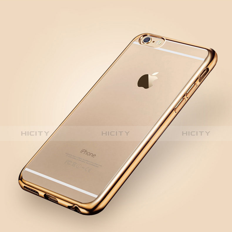 Cover Silicone Trasparente Ultra Sottile Morbida H06 per Apple iPhone 6 Oro