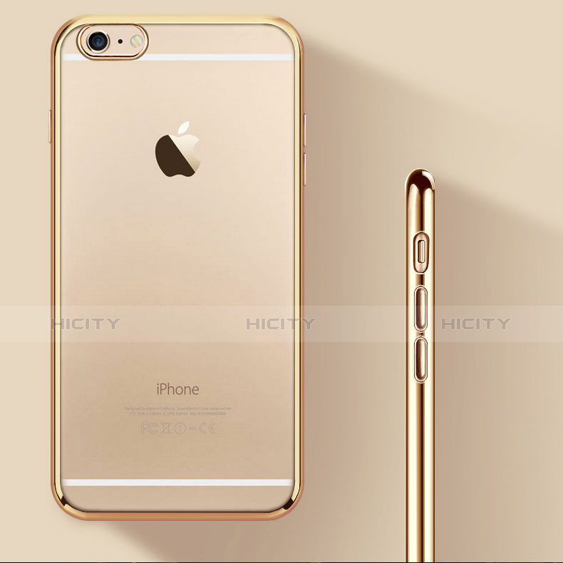 Cover Silicone Trasparente Ultra Sottile Morbida H06 per Apple iPhone 6 Oro