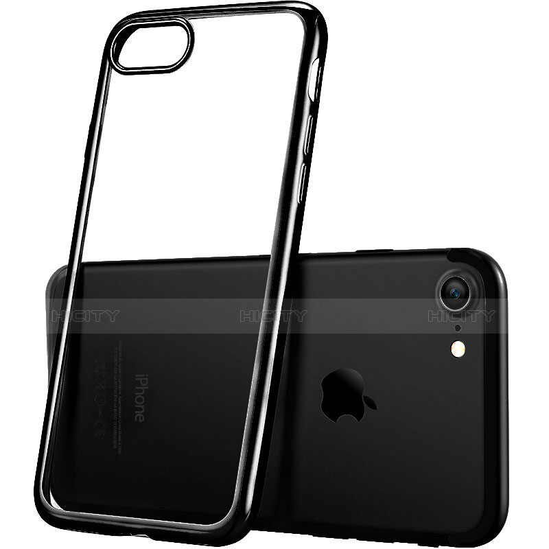 Cover Silicone Trasparente Ultra Sottile Morbida H07 per Apple iPhone 7 Nero
