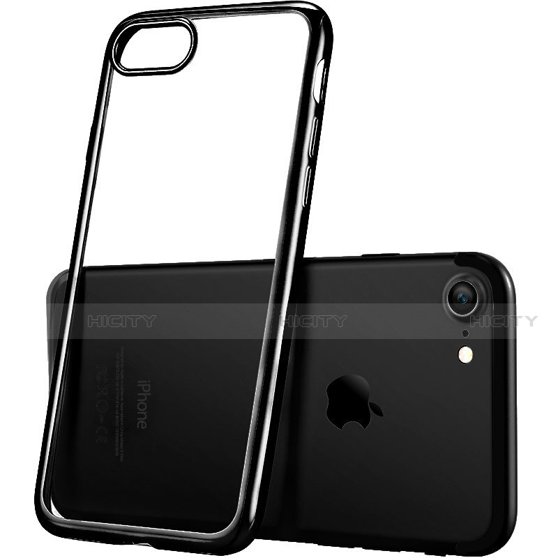 Cover Silicone Trasparente Ultra Sottile Morbida H07 per Apple iPhone SE3 2022 Nero