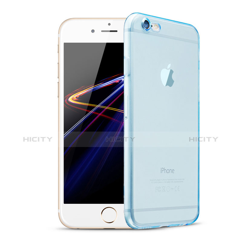 Cover Silicone Trasparente Ultra Sottile Morbida H08 per Apple iPhone 6S Blu