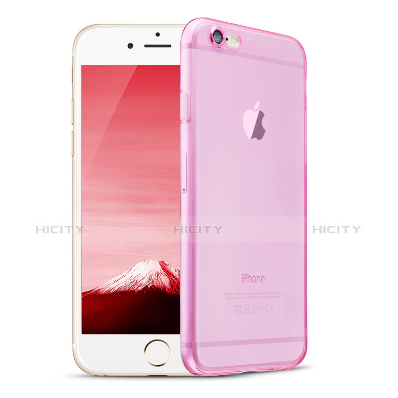 Cover Silicone Trasparente Ultra Sottile Morbida H08 per Apple iPhone 6S Rosa