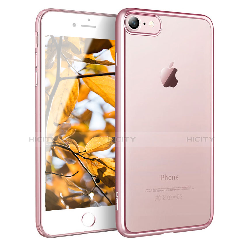 Cover Silicone Trasparente Ultra Sottile Morbida H11 per Apple iPhone 7 Oro Rosa