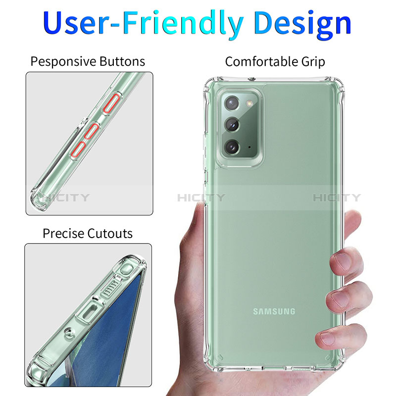 Cover Silicone Trasparente Ultra Sottile Morbida K01 per Samsung Galaxy Note 20 5G Chiaro