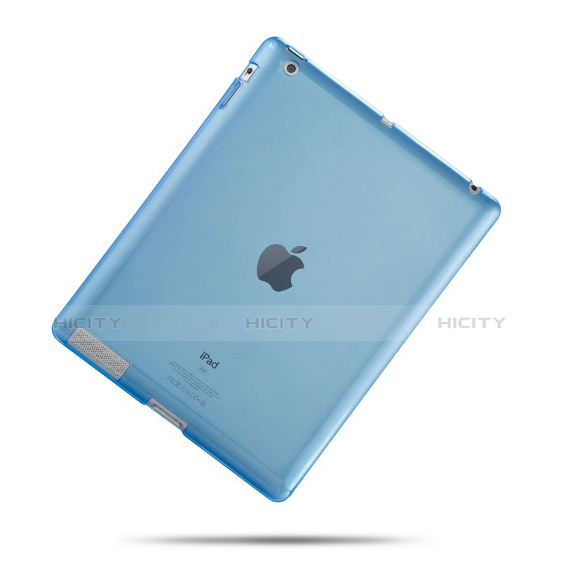 Cover Silicone Trasparente Ultra Sottile Morbida per Apple iPad 2 Cielo Blu