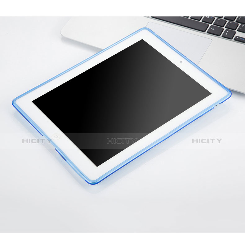 Cover Silicone Trasparente Ultra Sottile Morbida per Apple iPad 2 Cielo Blu