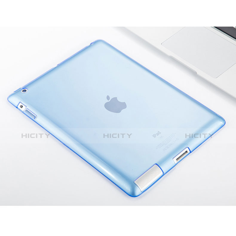 Cover Silicone Trasparente Ultra Sottile Morbida per Apple iPad 3 Cielo Blu