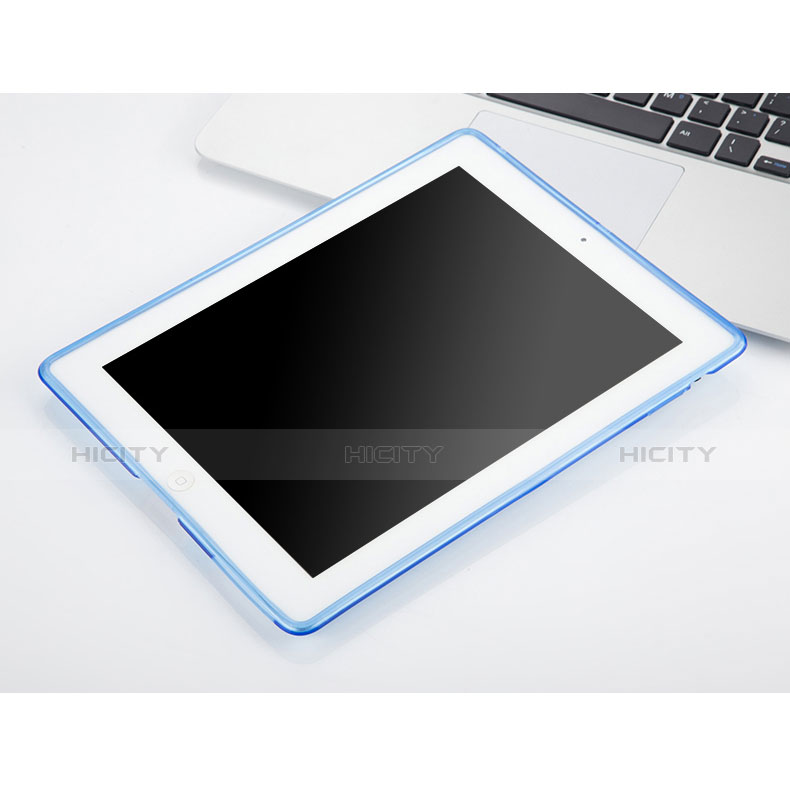 Cover Silicone Trasparente Ultra Sottile Morbida per Apple iPad 4 Cielo Blu