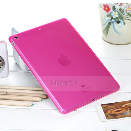 Cover Silicone Trasparente Ultra Sottile Morbida per Apple iPad Air Rosa Caldo