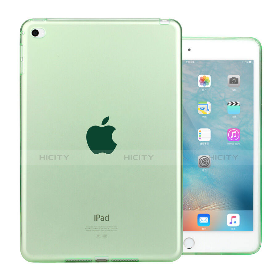 Cover Silicone Trasparente Ultra Sottile Morbida per Apple iPad Mini 4 Verde