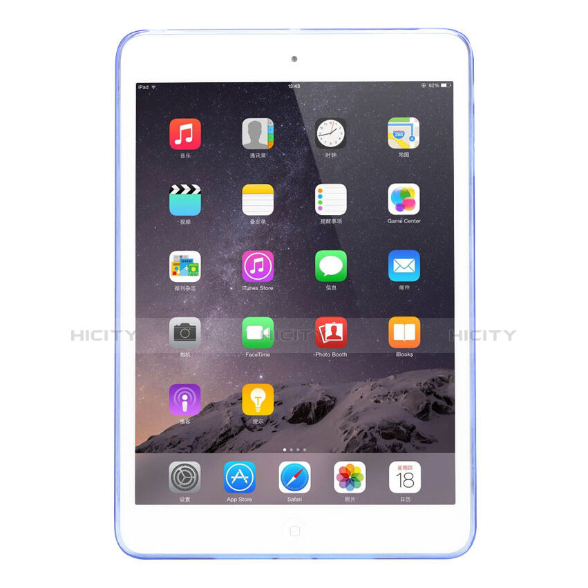 Cover Silicone Trasparente Ultra Sottile Morbida per Apple iPad Mini Cielo Blu