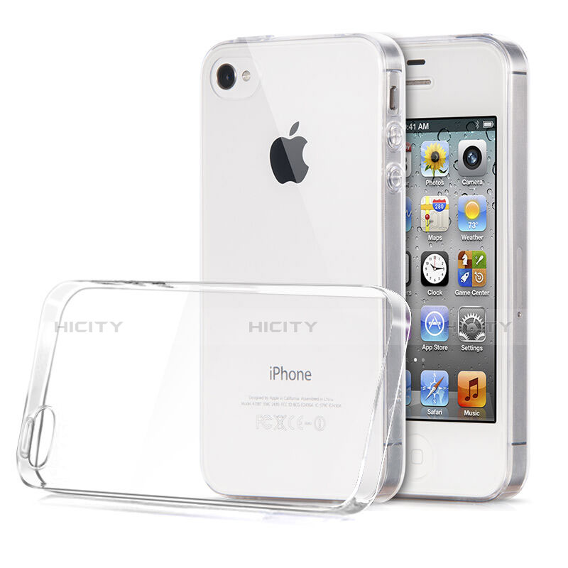 Cover Silicone Trasparente Ultra Sottile Morbida per Apple iPhone 4 Chiaro