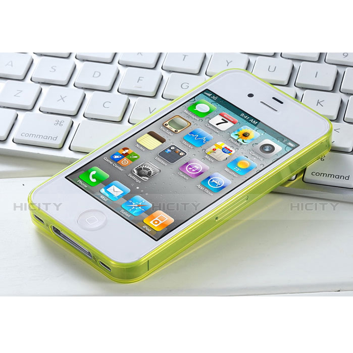 Cover Silicone Trasparente Ultra Sottile Morbida per Apple iPhone 4S Giallo
