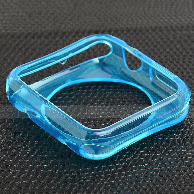 Cover Silicone Trasparente Ultra Sottile Morbida per Apple iWatch 3 38mm Blu