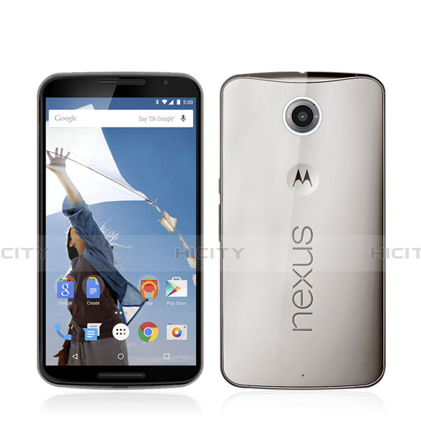 Cover Silicone Trasparente Ultra Sottile Morbida per Google Nexus 6 Grigio