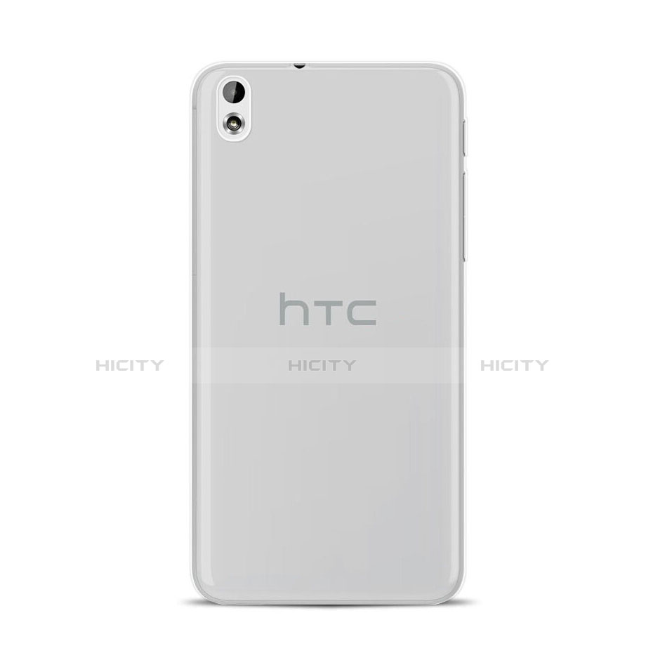 Cover Silicone Trasparente Ultra Sottile Morbida per HTC Desire 816 Grigio