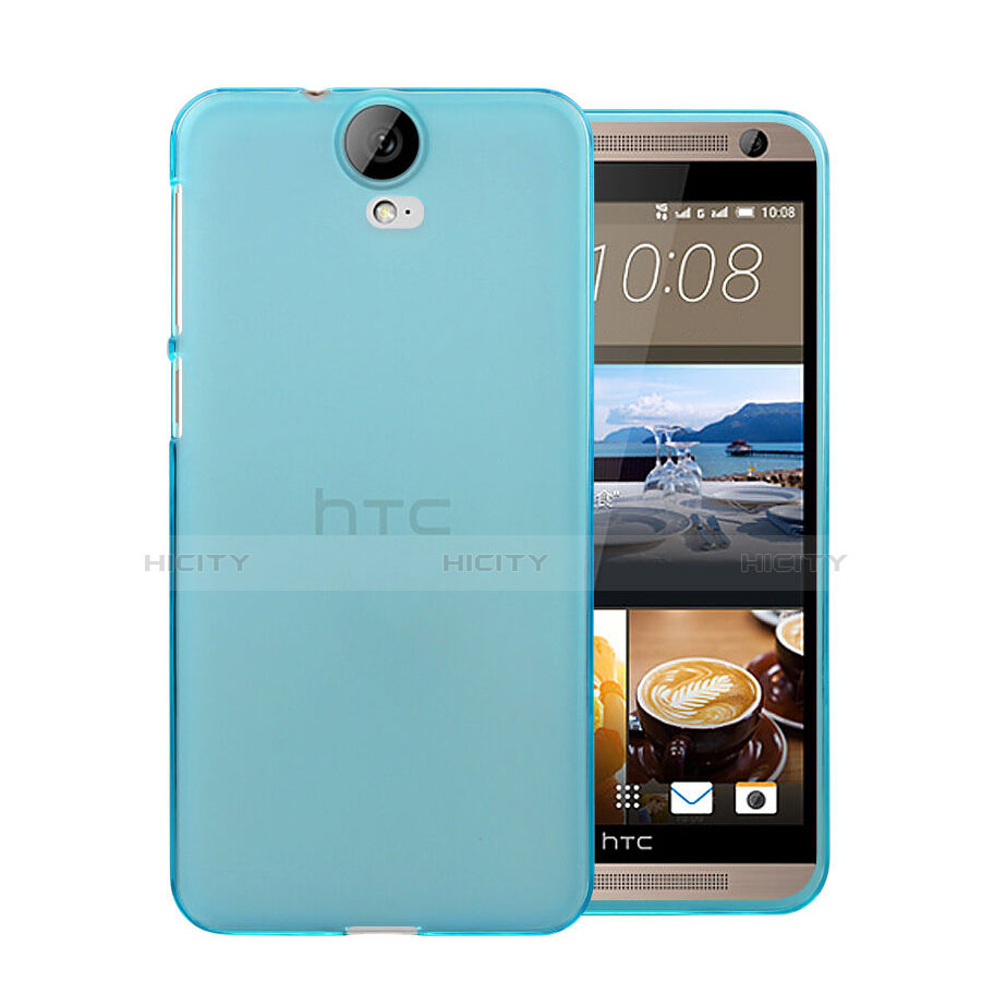 Cover Silicone Trasparente Ultra Sottile Morbida per HTC One E9 Plus Blu