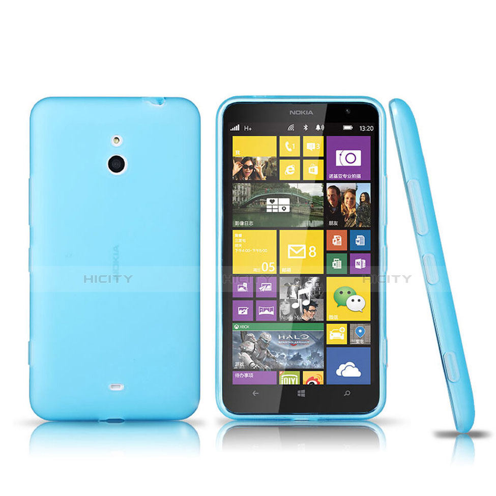 Cover Silicone Trasparente Ultra Sottile Morbida per Nokia Lumia 1320 Blu