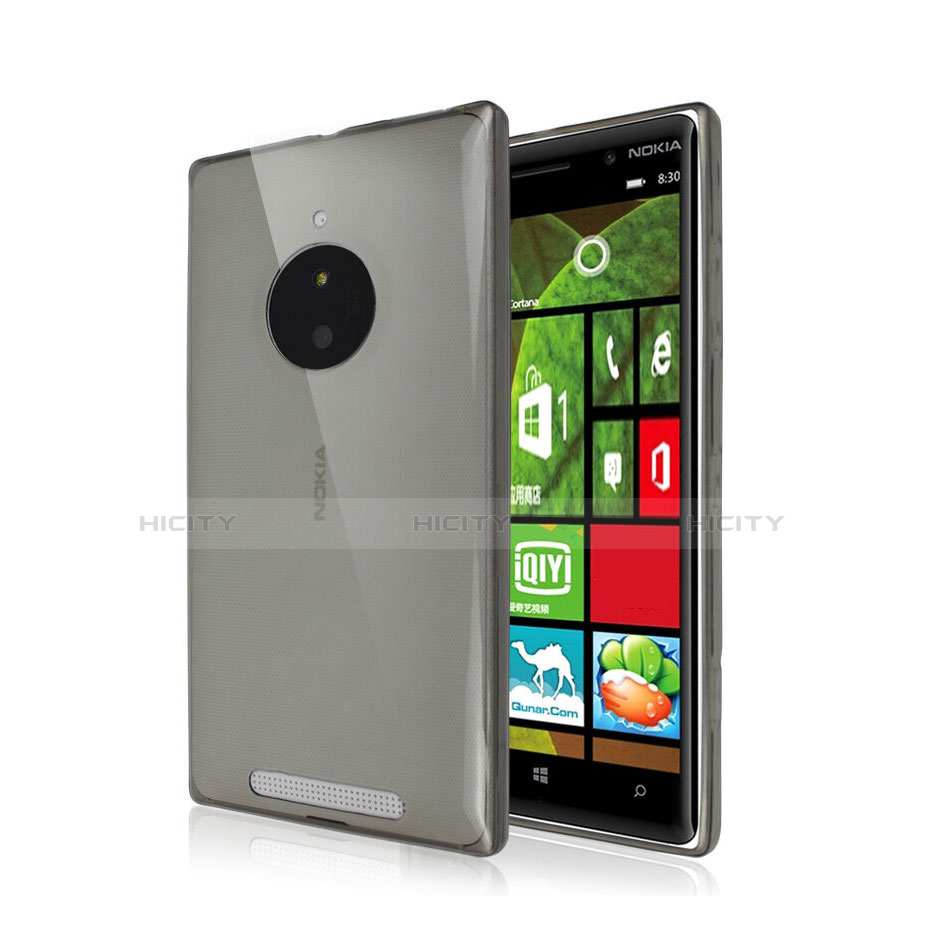 Cover Silicone Trasparente Ultra Sottile Morbida per Nokia Lumia 830 Grigio