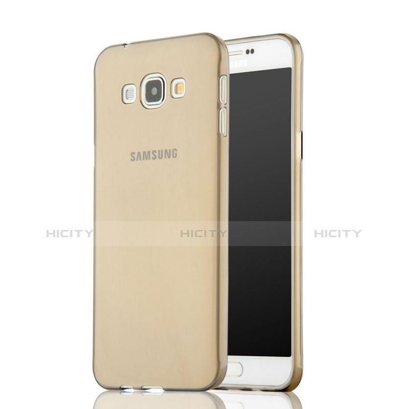 Cover Silicone Trasparente Ultra Sottile Morbida per Samsung Galaxy A7 Duos SM-A700F A700FD Grigio