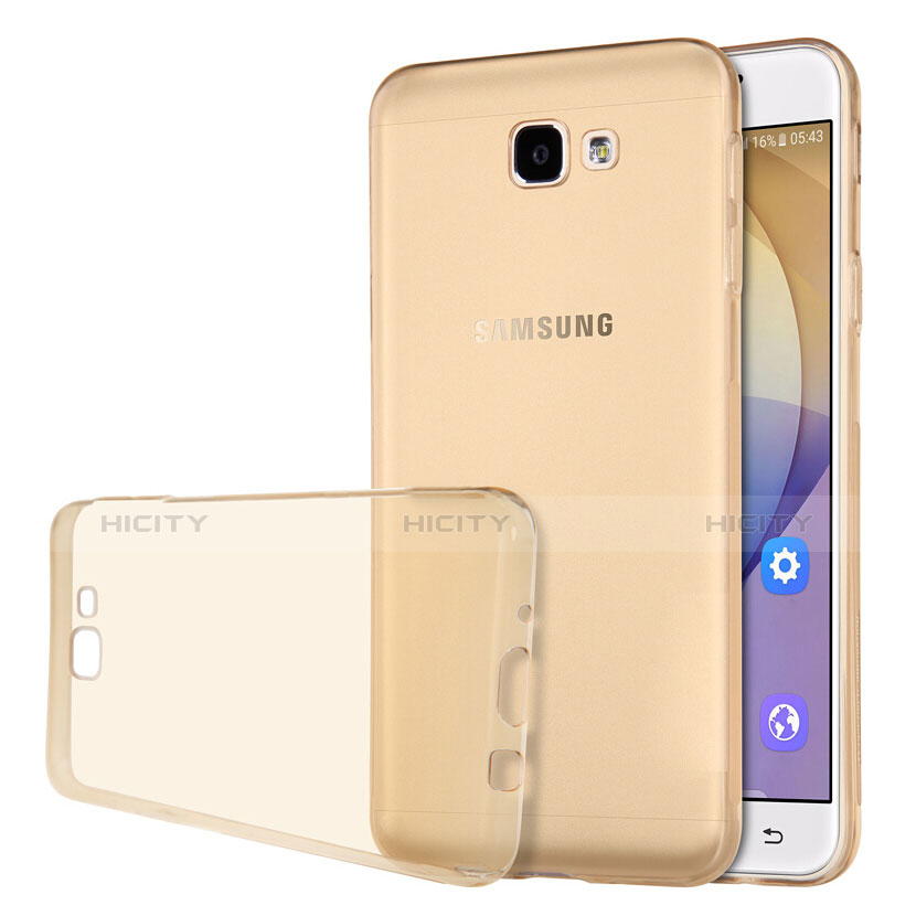 Cover Silicone Trasparente Ultra Sottile Morbida per Samsung Galaxy J5 Prime G570F Oro