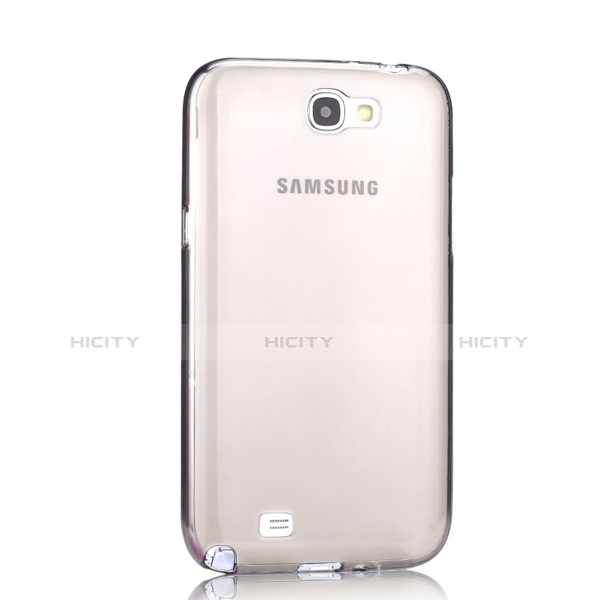 Cover Silicone Trasparente Ultra Sottile Morbida per Samsung Galaxy Note 2 N7100 N7105 Grigio