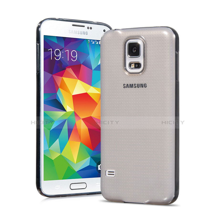 Cover Silicone Trasparente Ultra Sottile Morbida per Samsung Galaxy S5 G900F G903F Grigio