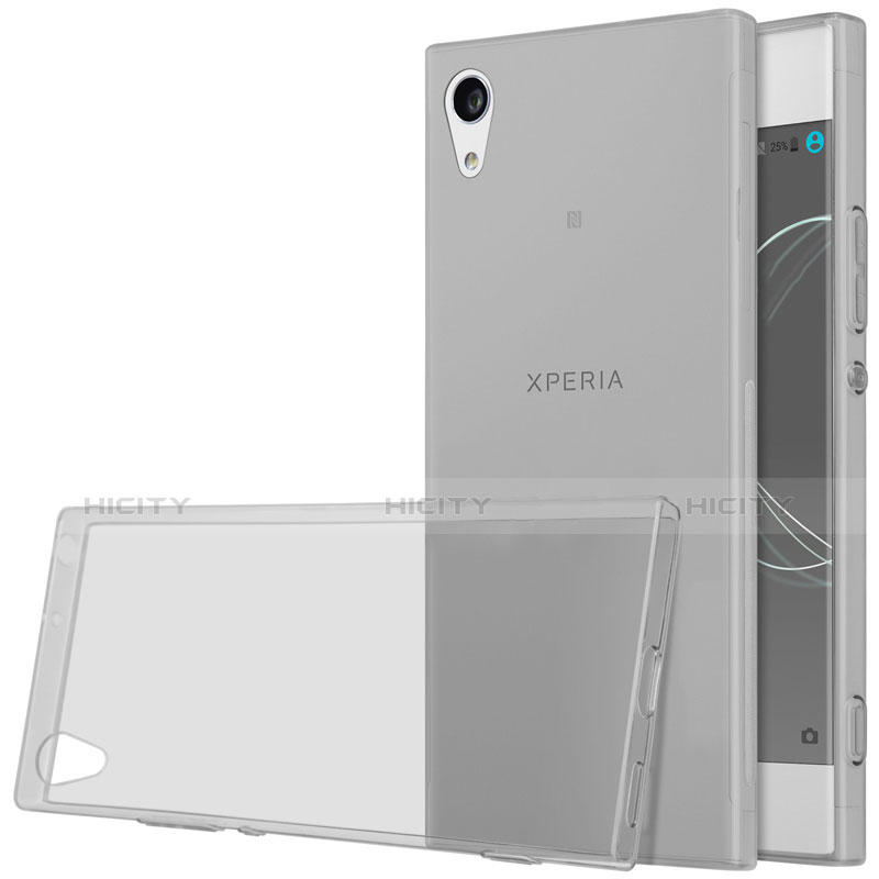 Cover Silicone Trasparente Ultra Sottile Morbida per Sony Xperia XA1 Ultra Grigio