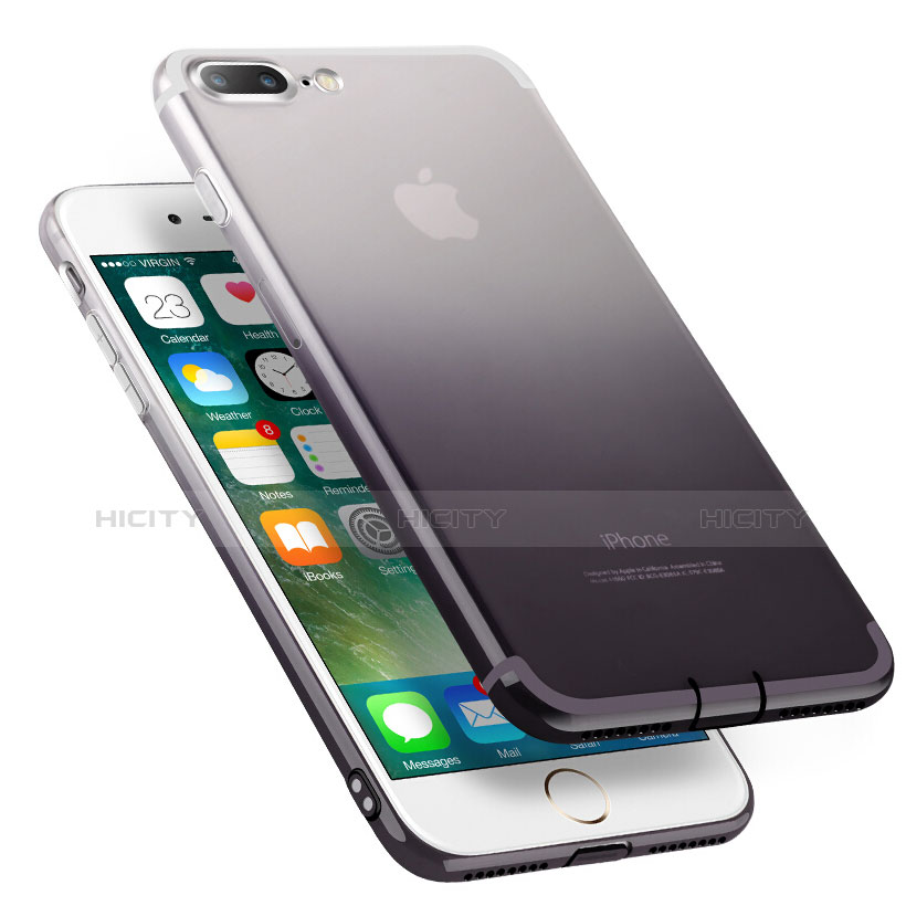 Cover Silicone Trasparente Ultra Sottile Morbida Sfumato G01 per Apple iPhone 8 Plus Grigio