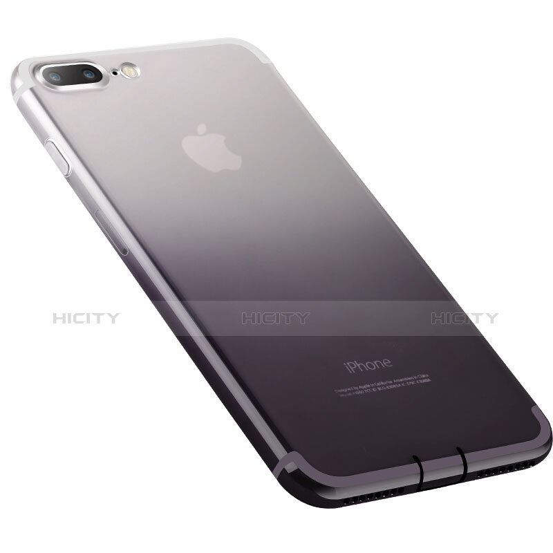 Cover Silicone Trasparente Ultra Sottile Morbida Sfumato G01 per Apple iPhone 8 Plus Grigio