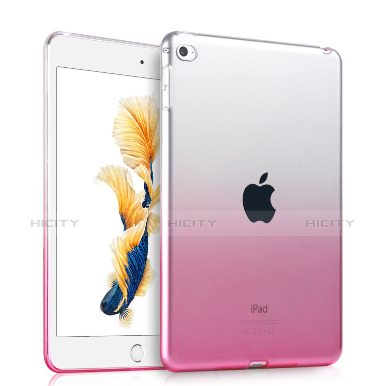Cover Silicone Trasparente Ultra Sottile Morbida Sfumato per Apple iPad Air 2 Rosa