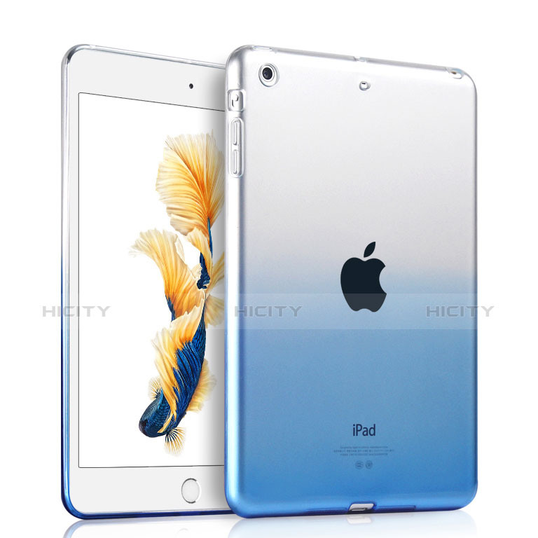 Cover Silicone Trasparente Ultra Sottile Morbida Sfumato per Apple iPad Air Blu