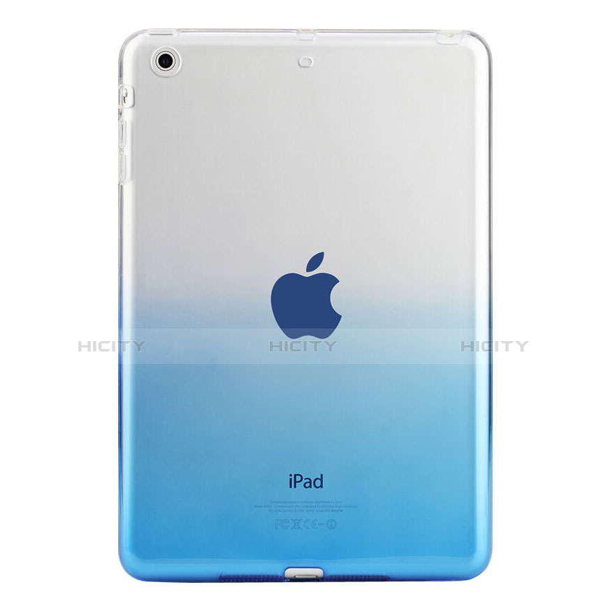 Cover Silicone Trasparente Ultra Sottile Morbida Sfumato per Apple iPad Mini 2 Blu