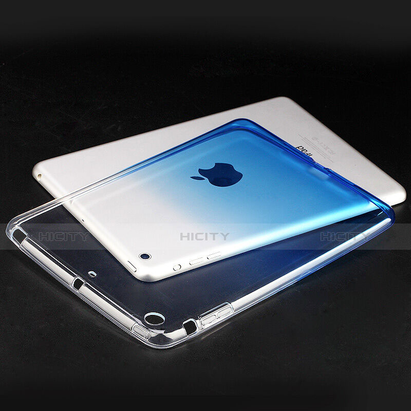 Cover Silicone Trasparente Ultra Sottile Morbida Sfumato per Apple iPad Mini 3 Blu