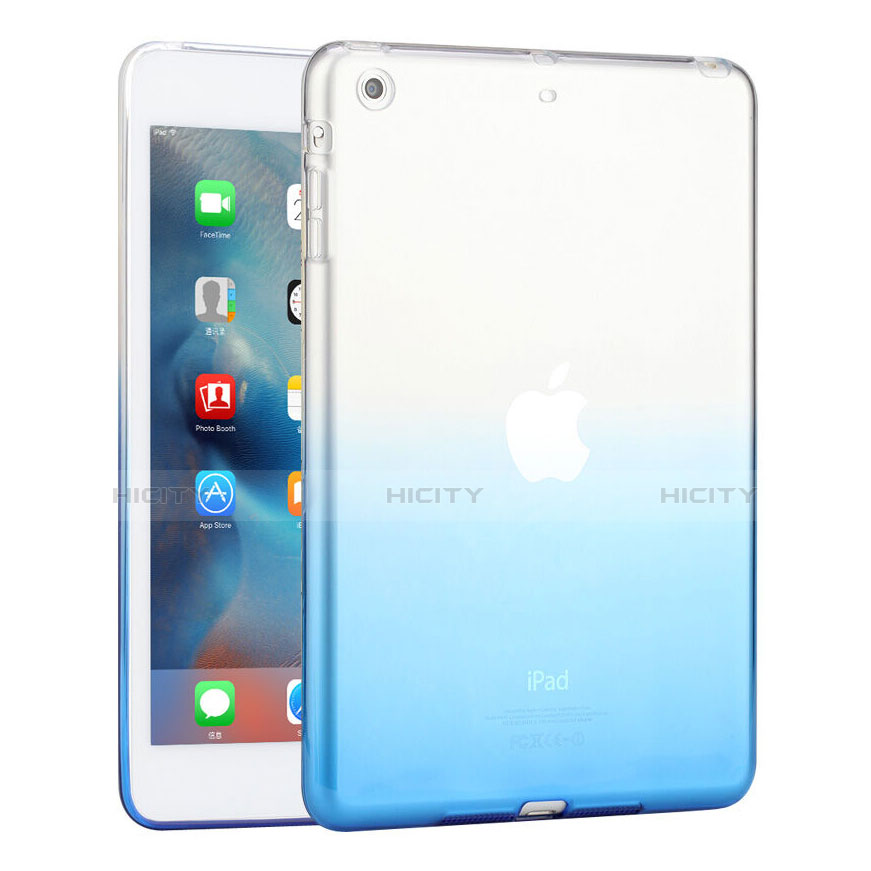 Cover Silicone Trasparente Ultra Sottile Morbida Sfumato per Apple iPad Mini Blu