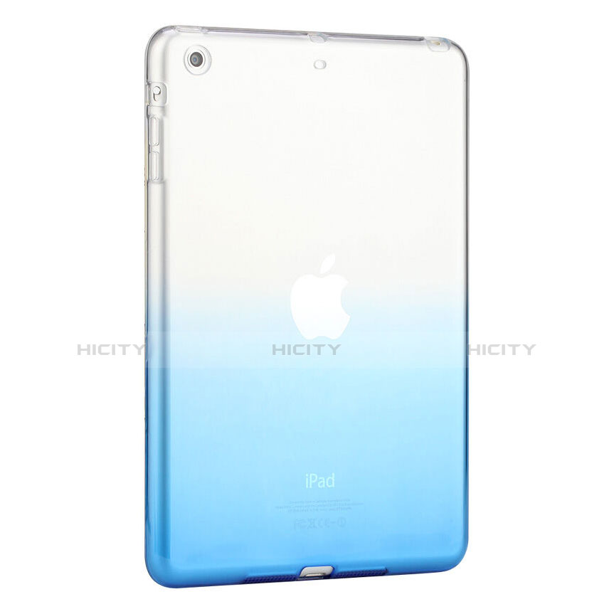 Cover Silicone Trasparente Ultra Sottile Morbida Sfumato per Apple iPad Mini Blu